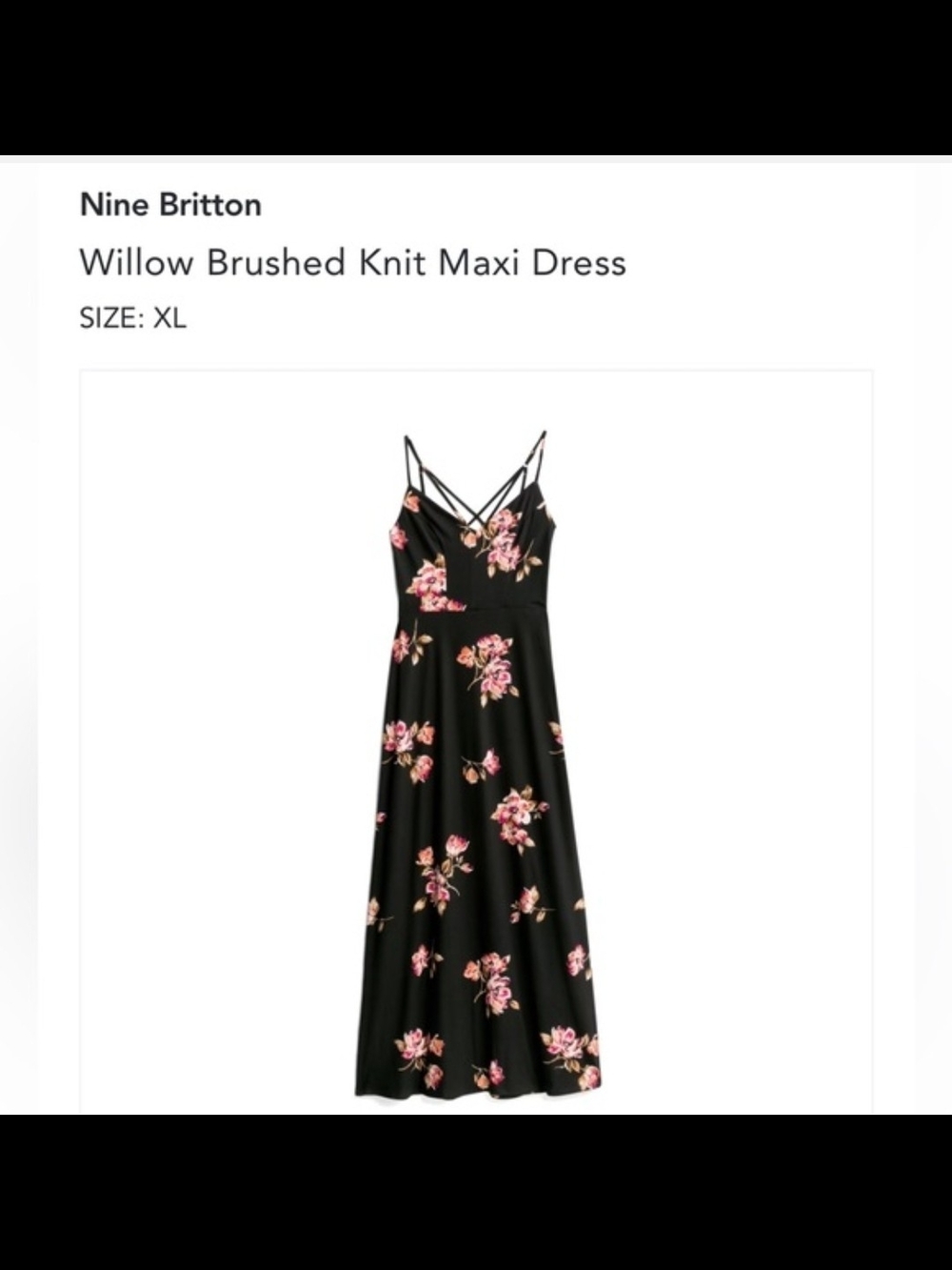 Nine Britton Willow Brushed Maxi Dress – XL | Stitch Fix | Black Floral